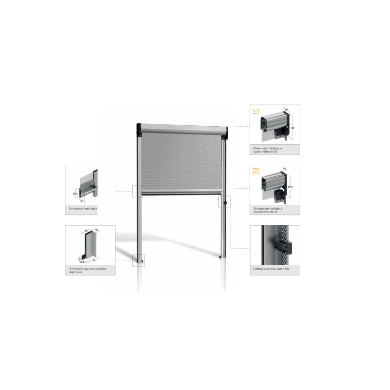 Zanzariera in alluminio a catena